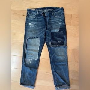 POLO RALPH LAUREN boyfriend jeans with patches and distressed size 29